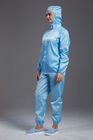 ESD antistatic sterilied blue color jacket workwear with hood  for the class 100 cleanroom