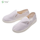 Clean room pvc sole canvas esd anti-static white blue stripe esd anti slip safety shoes