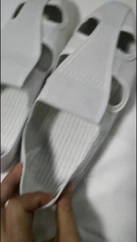 Cleanroom high quality antistatic pvc sole upper canvas anti slip esd work shoe with four holes